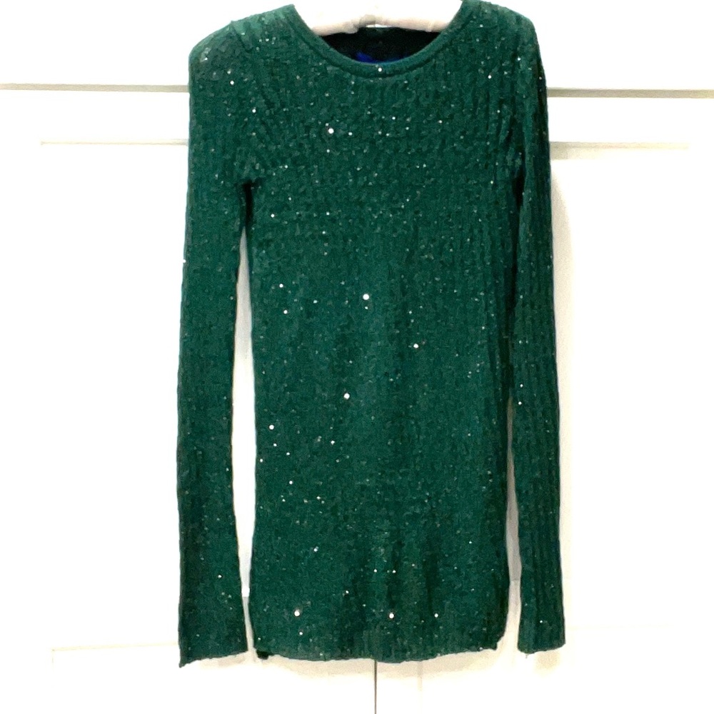 Apt. 9 Emerald Green Sequin Scoop Neck Sweater - Picture 11 of 11